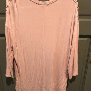 Pink to Dust Rose Soft Long Sleeve Dolman Blouse